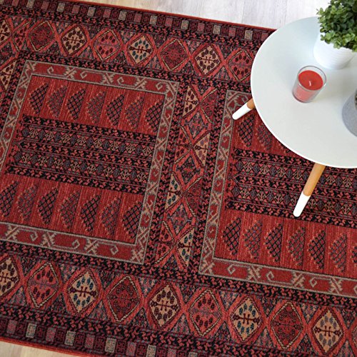 Rugs Direct Rug, Wool, Red, 80cm x 160cm