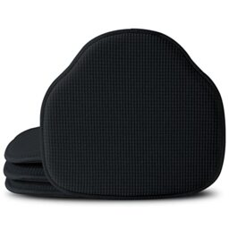 Shinnwa AONELAS Windsor Chair Cushions Black Seat Cushions for Kitchen Chairs Farmhouse Non Slip Chair Pads for Dining Room Chairs with Foam Padding and Textured Cover Set of 4 (17.5 x 15.5 Inches)