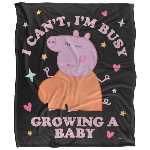 Mummy Pig Busy Growing A Baby Silky Touch Super Soft Throw Blanket 152 X 127 Cm