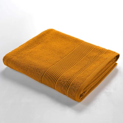 Douceur d'Intérieur, Tendresse Curry Bath Towel 90 x 150 cm Plain Terry 100% Cotton