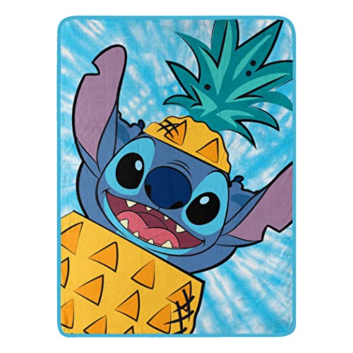 "Northwest Disney's Lilo & Stitch Micro Raschel Throw Blanket, 46"" x 60"", Pineapple Surprise"