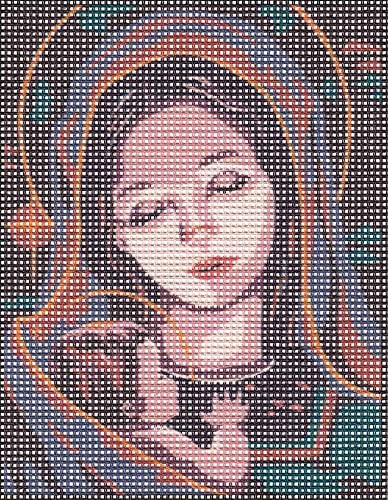 Collection D'Art Tapestry Kit Madonna And Child 2, 100% Cotton, Multi-Colour, 20 x 25 x 0.100 cm
