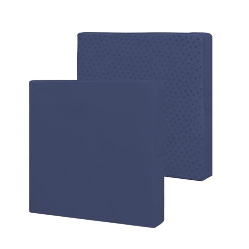 Easy-Going Waterproof Patio Cushion Covers ONLY Cover 24x22x4 inch 2 Pack Replacement Non-Slip Outdoor Seat Cushion Slipcover with Zipper. Navy