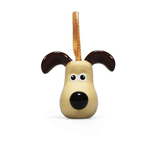 Half Moon Bay - Wallace & Gromit - Gromit 3D Shaped Hanging Decoration - Ceramic Christmas Tree Ornament - Official Aardman Merchandise - Gift