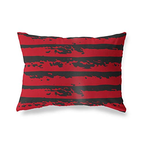 BonaMaison Decorative Cushion Cover, Red Black Throw Pillow Covers, Home Decorative Pillowcases for Livingroom, Sofa, Bedroom, Size: 45X60 Cm - Designed and Manufactured in Turkey