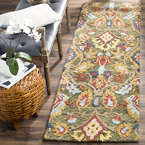 Safavieh Contemporary Rug for Living Room, Dining Room, Bedroom - Blossum Collection, Short Pile, in Multi, 68 x 304 cm