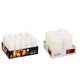 Spaas Unscented Pillar Candle - 50/80 Mm, 18-Hour Burn Time, White (Pack Of 4) - View #4