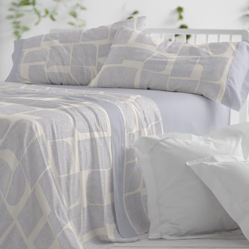 Burrito Blanco Sheet Set, Cotton, Lead Blue, Ancho de 150 a 160
