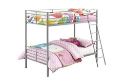 DHP Furniture Convertible Bunk Bed Silver/ Grey Single Over Single