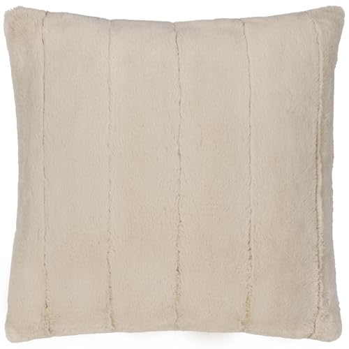 Paoletti Empress Cushion Cover – Soft Faux Fur Velvet Decorative Cushion Case with Concealed Zip for Elegant Home Styling (Oatmeal - 45x45cm)