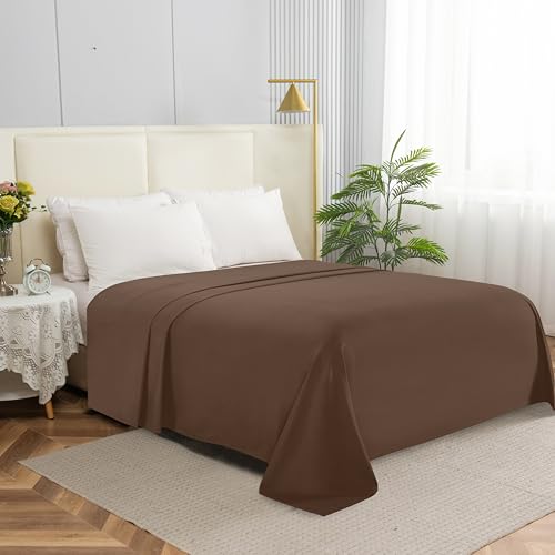 Elegant Comfort Premium Hotel Quality 1-Piece Flat Sheet, Luxury & Softest 1500 Thread Count Egyptian Quality Bedding Flat Sheet, Wrinkle, Stain and Fade Resistant, King, Taupe
