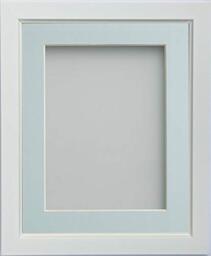 Frame Company Ainsworth Range White A4 Picture Photo Frame with Light Blue Mount for Image 9x6 inch * Choice of Sizes* Fitted with Real Glass