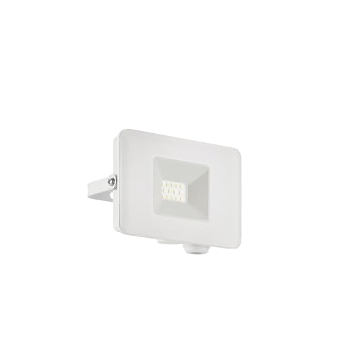 EGLO Faedo 3 LED Outdoor Spotlight, 1-Bulb Outdoor Light, Wall Spotlight Made of Aluminium, Colour: White, Glass: Clear, 10 Watt, IP65
