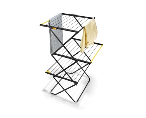 Joseph Joseph AirFrame 3-Tier Clothes Airer Drying Rack, 16 m Capacity, Indoor/Outdoor, Stable, Foldable, Compact Storage