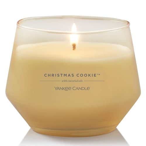 Yankee Candle Studio Scented Candle - Christmas Cookie Medium Candle - Long Burning- Stylish Glass Vessel Design with Cream Wax - Perfect Gifts for WomenGifts for MumWedding Gifts