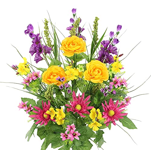 Admired By Nature Artificial Bush, Polyester Plastic, Summer Mix, L
