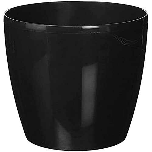Lamela Magnolia Round Vase, 21 x 18.5 cm, Black