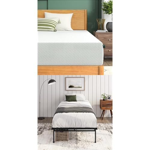 Zinus 3ft Memory Foam Single Mattress and Justin Bed Frame Bundle, Modern Minimalist Metal Platform Base Set with Supportive Comfort Foam Mattress, All-in-One Space Saving Complete Bedroom Kit