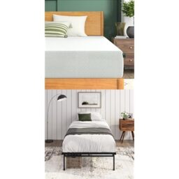 Zinus 3ft Memory Foam Single Mattress and Justin Bed Frame Bundle, Modern Minimalist Metal Platform Base Set with Supportive Comfort Foam Mattress, All-in-One Space Saving Complete Bedroom Kit