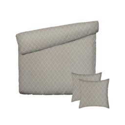 Pure Cotton 3-Piece Double Bedding Set - Duvet Cover 240 x 220 cm and 2 Pillowcases 63 x 63 cm - 100% Cotton Satin, 80 Thread Count - Oeko-TEX Certified - Botanical Accord - Taupe