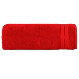 Elegant Comfort Three Line Popcorn Towel Set for Bathroom 35 x 70 inches, Premium Hotel Quality 1-Pack Jumbo Towels, 100% Turkish Cotton, Soft and Durable, Quick Dry and Highly Absorbent, Red
