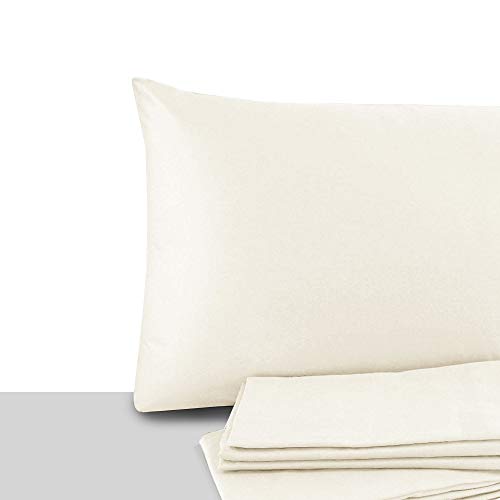 Giovanni Dolcinotti - Set of 2 Pillow Cases Double and Single Bed 40 x 60 cm - 100% Cotton - Made in Italy - Ivory
