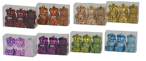 Christmas Decoration Christmas Gifts 41898 Bear Shaped With 8-Assorted (Pack of 3)