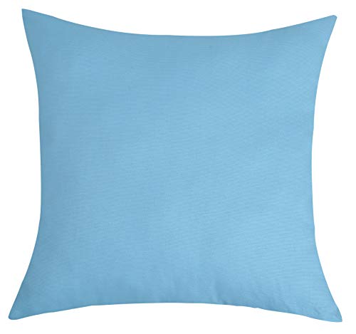 "TangDepot Cotton Solid Throw Pillow Covers, 26"" x 26"", Sky Blue, 1 Count (Pack of 1)"