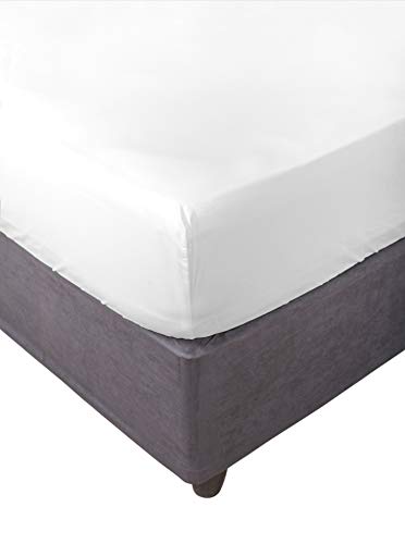 Miracle Home. Fitted Sheet, Elastic, Soft, Comfortable, Anti-Pilling. Cotton 50% 50% Polyester. White. 105 x 200 cm