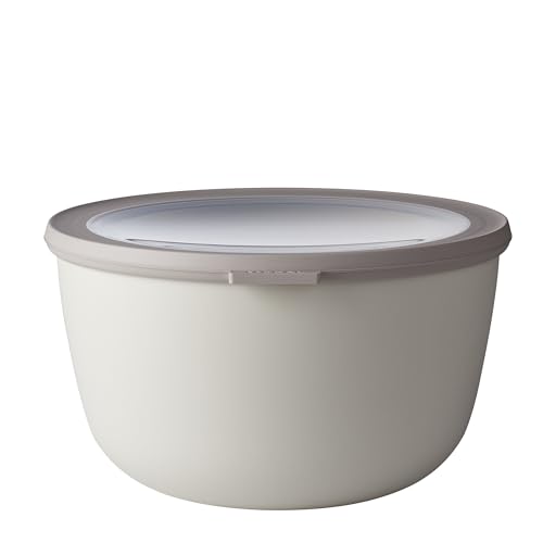 Mepal ??? Multi Bowl Cirqula Rectangular ??? Food Storage Container with Lid - Suitable as Airtight Storage Box for the Fridge & Freezer, Microwave Container & Servable Dish ??? 3000 ml ??? Nordic white