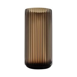 Dinyeo Large Cylinder Ribbed Brown Glass Flower Vase for Farmhouse Dining Table Centerpieces Decor