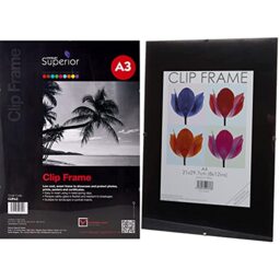 Sseco Clip A3 Clipframe, Clear & Hampton Frames CLIP Photo Poster Display Clip Frame Perspex Acrylic (Non Glass) A4 (21x30cm) CF2130NG