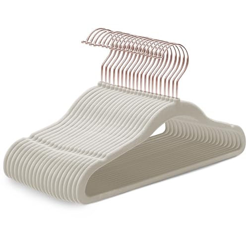 Kidoola 20 Velvet Baby Hangers, Non-Slip, Nursery Hangers, Up to 24 Months - 360?? swivel hooks, size dividers newborn to 24m, unisex, durable, prevents fabric slipping, slim space-saving design