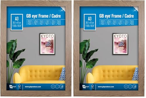 GB eye Contemporary Wooden Oak Picture Frame - A3-29.7 x 42cm (Pack of 2)