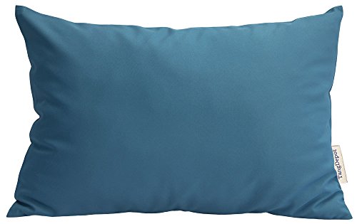 "TangDepot Durable Faux Silk Solid Pillow Shams, Rectangle pillow covers, Decorative Cushion Cover Pillowcase, Throw Pillow Covers - (12""x20"", Steel Blue)"