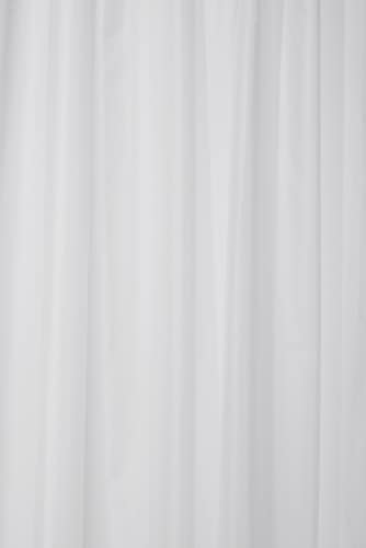 Croydex Plain White Textile Curtain with Hygiene 'N' Clean, 2000 x 2000mm