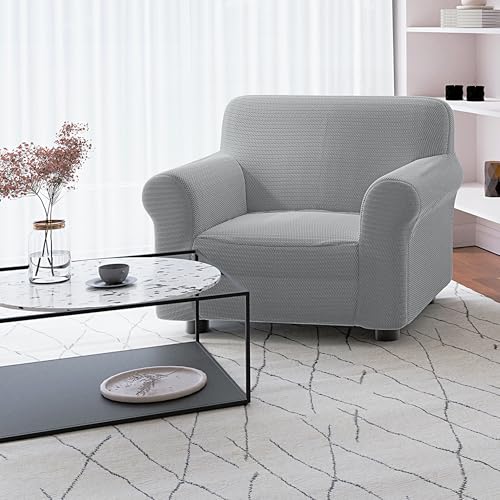 Italian Bed Linen FASHIONABLE Full Coverage Sofa Cover, Light Grey 1 Seater
