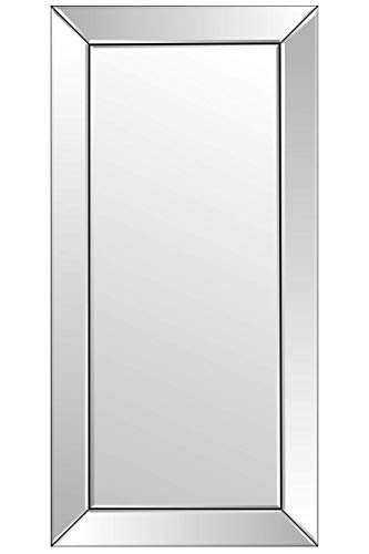 MirrorOutlet Large Venetian Modern Bevelled Wall Mirror, Silver, 174 x 85 cm,YC085