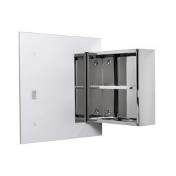 Croydex Dart Square Bathroom Cabinets with Mirror, Concealed Cabinet Storage, Supplied Fully Assembled, Easy to Install, Bathroom Mirror Cabinets, All Fixtures Included, 45x45cm