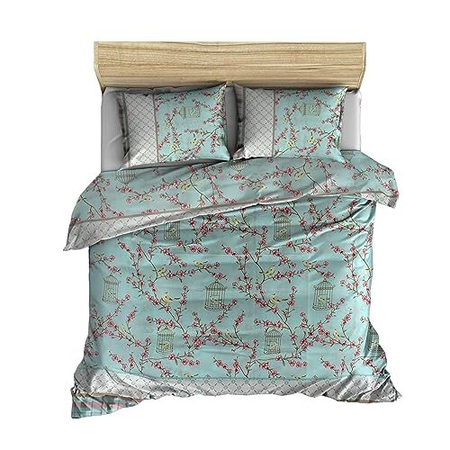 WELL HOME MOBILIARIO & DECORACIÓN Duvet Cover Set + 2 Pillowcases 240 x 220 cm Turquoise White Beige Pink