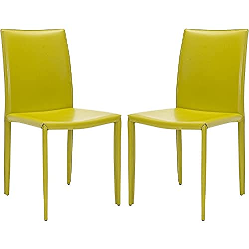 SAFAVIEH Set of 2 Wooden Dining Chairs, in Green