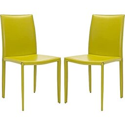 SAFAVIEH Set of 2 Wooden Dining Chairs, in Green