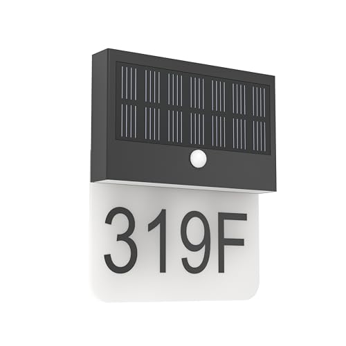 Eglo Solar Front Door Light Conettimara, 700 lumens, wall lamp with House Number, LED Outdoor Lighting in Black and White Plastic, Neutral White, IP44