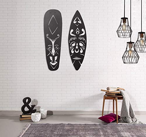 Homemania Wall Decoration, Steel, Black, 30 x 0.15 x 48 cm