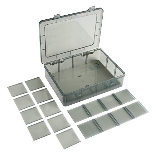 Vidifor 12 Girds Large Plastic Craft Storage Containers, Compartment Storage Container, Parts Storage Box with Adjustable Dividers for Sewing Arts, Washi Tape Batteries Electronics Parts and More