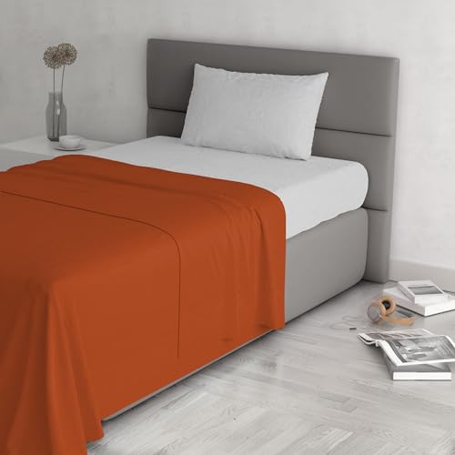 Trend Chic 100% Cotton Bed Set, Made in Italy, Single, Terra