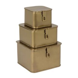 "Creative Co-op Decorative Boxes, Iron, Gold, 6 """