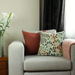 Paoletti Elowen Botanical Feather Filled Cushion - Twin Pack, Multicolour, 45 x 45cm