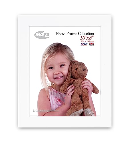 "Inov8 British Made Real Wood Picture/Photo Frame 10x8"" Inch(25x20cm) - Kayla 30mm White"