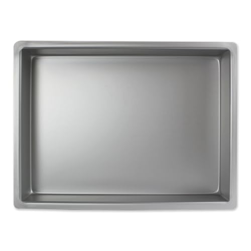 PME OBL09124 Aluminium Oblong Cake Pan 9 x 12 x 4-Inch Deep , Silver - Aluminium Oven-Safe Bakeware for Even Heat & Smooth Edge Cakes - Layered, Tiered, Sheet & Sponge Bakes for Cake Decorations